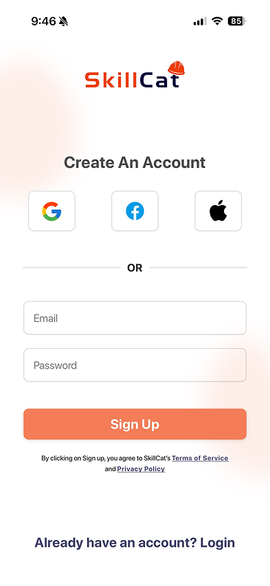 Original SkillCat onboarding