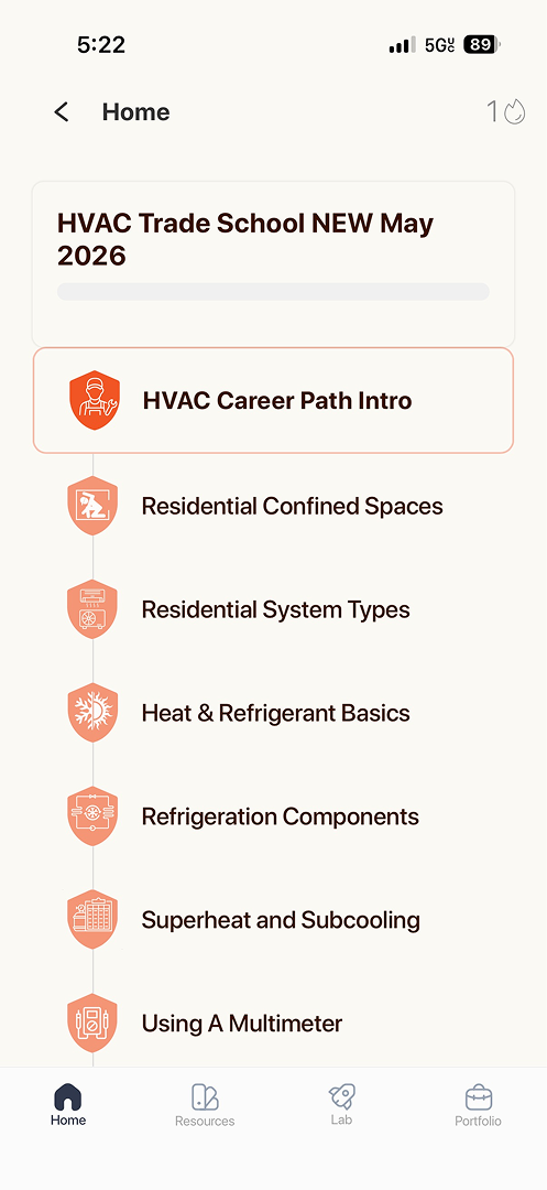 Original app — course tree