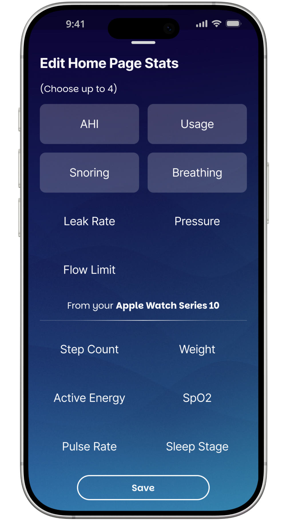 Customization testing screen