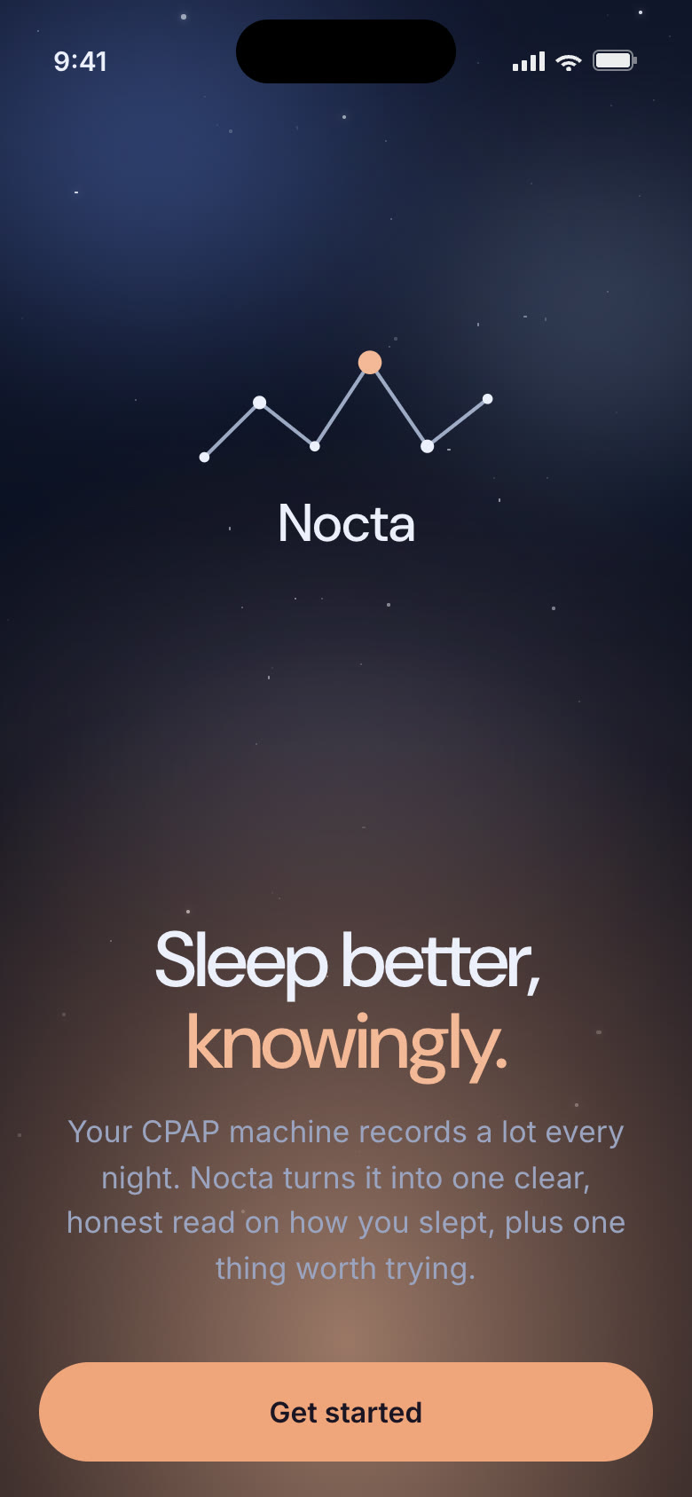 Final iteration — splash, the Nocta constellation and Sleep better, knowingly