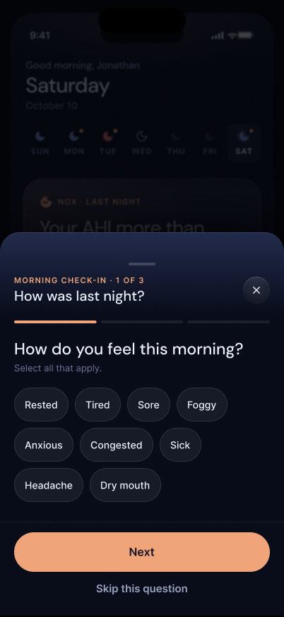 Version 4 — morning check-in