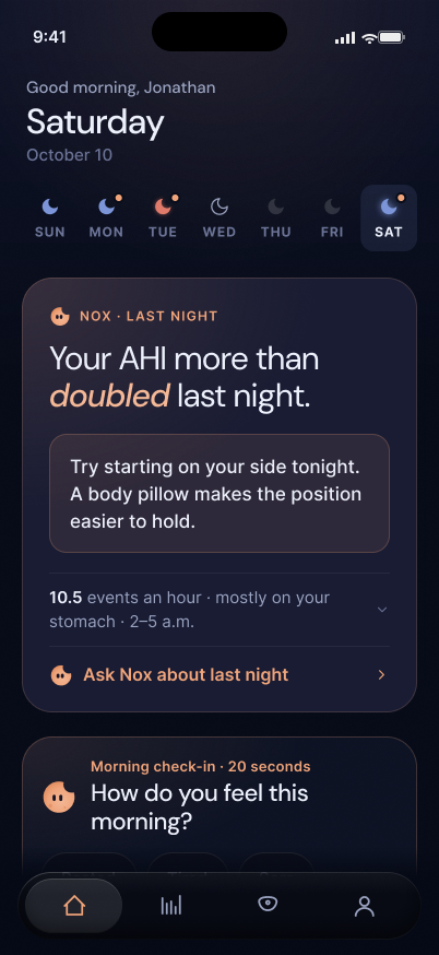 Version 4 — Tonight, with Nox's last-night card