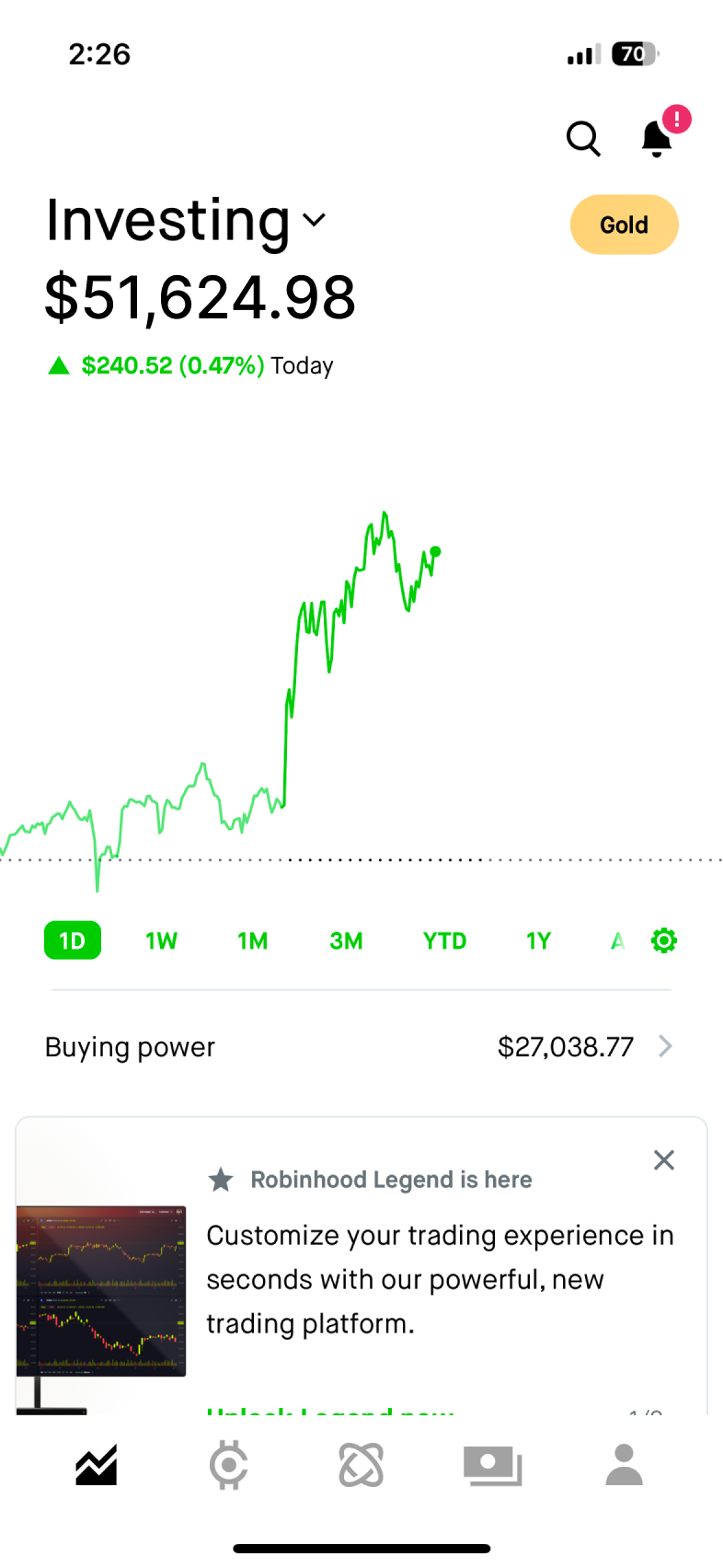 Robinhood app screen