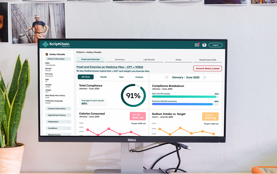 ScriptChain Health — patient data dashboard