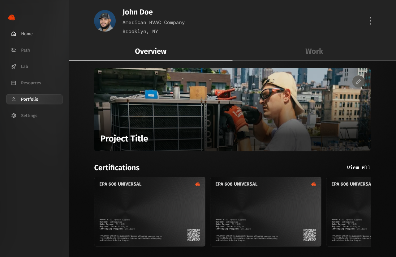 Redesigned portfolio screen on desktop
